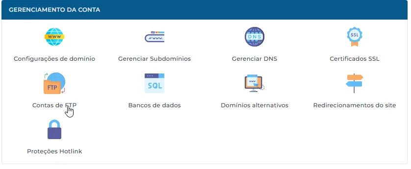 mudar senha FTP DirectAdmin