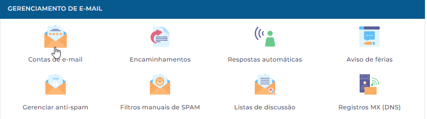 Configuração de contas de e-mail em hospedagem de sites