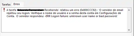 Como resolver erro de autenticação no e-mail